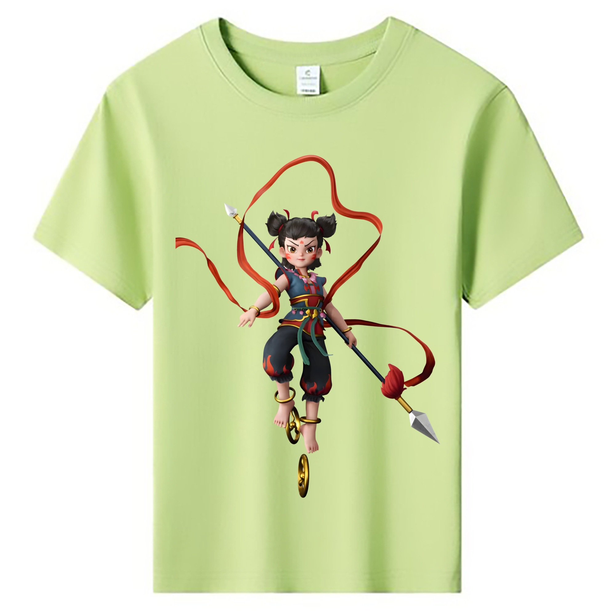 （画像用） Ne Zha 2 ナタ 魔童の大暴れ 綿100％キッズTシャツ（フロントプリント）
